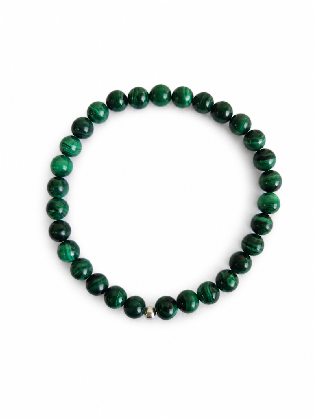 Pulsera Malaquita tapanudo de plata