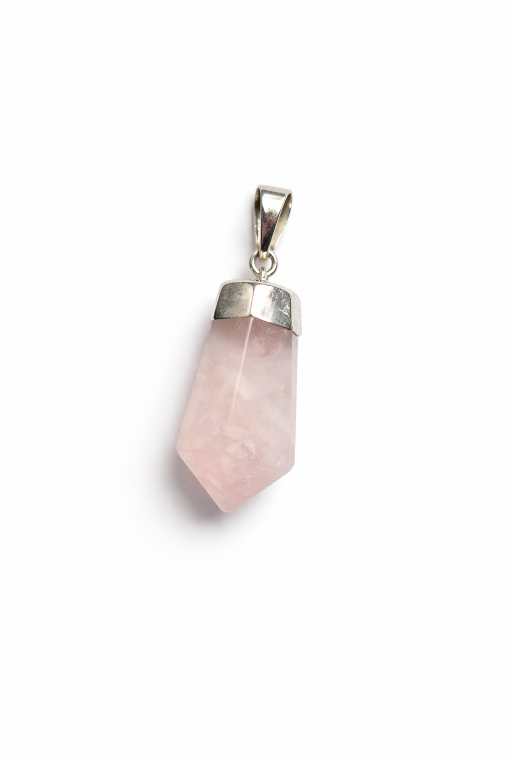 Colgante Cuarzo rosa, baño en plata